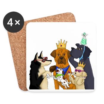 VIP DOGS - Untersetzer (4er-Set) - Weiß - Vorne