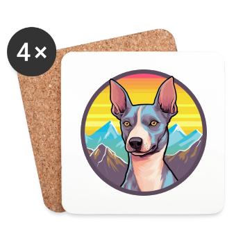 American Hairless Terrier Hunderasse Cartoon Kawaii - Untersetzer (4er-Set) - Weiß - Vorne