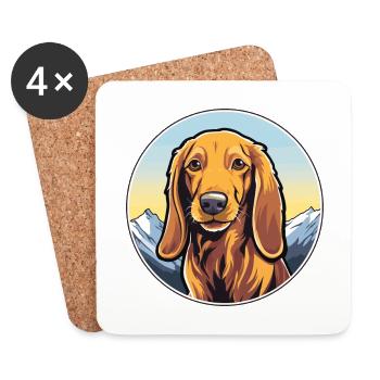 Alpine Dachsbracke Chien Race Cartoon Kawaii Waterc - Dessous de verre (lot de 4) - blanc - Devant