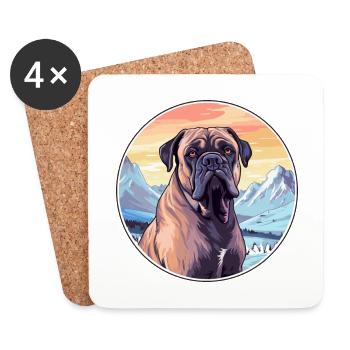 Cane Corso Dog Breed Cartoon Kawaii Watercolor - Coasters (set of 4) - white - Front