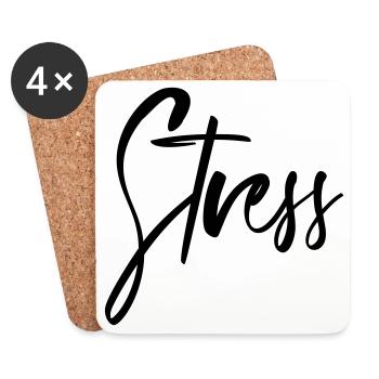 Stress - Untersetzer (4er-Set) - Weiß - Vorne