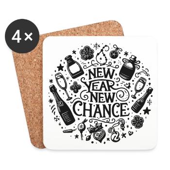 new year new chance silvester luck - Untersetzer (4er-Set) - Weiß - Vorne