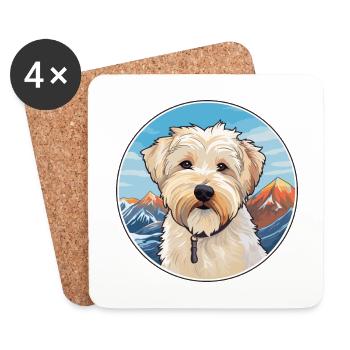 Glen Of Imaal Terrier chien race Cartoon Kawaii Wat - Dessous de verre (lot de 4) - blanc - Devant