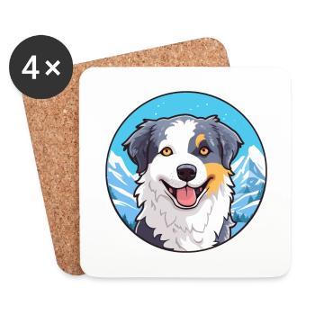 Italien Volpino chien race Cartoon Kawaii Watercolo - Dessous de verre (lot de 4) - blanc - Devant