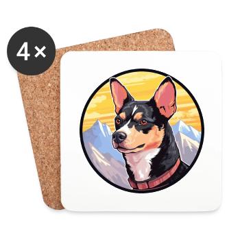 Terrier japonais chien race dessin animé kawaii watercol - Dessous de verre (lot de 4) - blanc - Devant