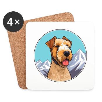 Lakeland Terrier chien race dessin animé Kawaii Watercol - Dessous de verre (lot de 4) - blanc - Devant