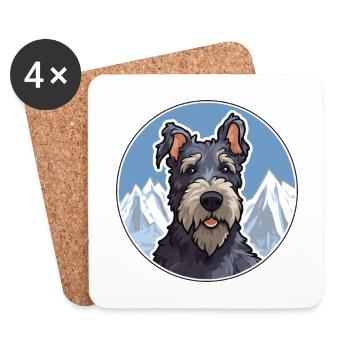Kerry Blue Terrier Dog Breed Cartoon Kawaii Waterc - Coasters (set of 4) - white - Front