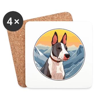 Miniatur Bullterrier Hunderasse Cartoon Kawaii Wa - Untersetzer (4er-Set) - Weiß - Vorne