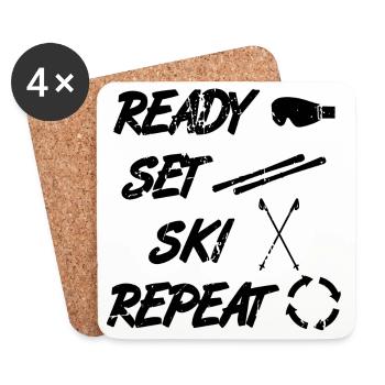 Funny skier saying - Coasters (set of 4) - white - Front