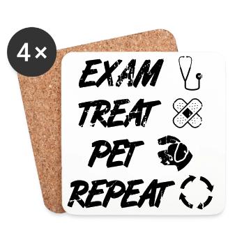 Veterinarian Routine - Coasters (set of 4) - white - Front