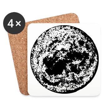 Kreis | Kunst | Mond | True Moon Love - Untersetzer (4er-Set) - Weiß - Vorne