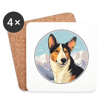 Glatter Collie Hund Rasse Cartoon Kawaii Aquarell - Untersetzer (4er-Set) - Weiß - Vorne