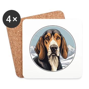 Chien de Transylvanie chien race dessin animé kawaii eau - Dessous de verre (lot de 4) - blanc - Devant
