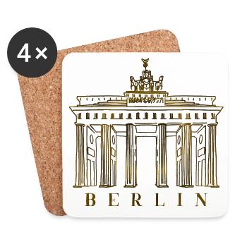 Porte de Brandebourg à Berlin, Allemagne - Dessous de verre (lot de 4) - blanc - Devant