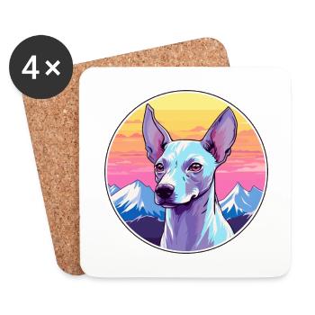 American Hairless Terrier Hunderasse Cartoon Kawaii - Untersetzer (4er-Set) - Weiß - Vorne