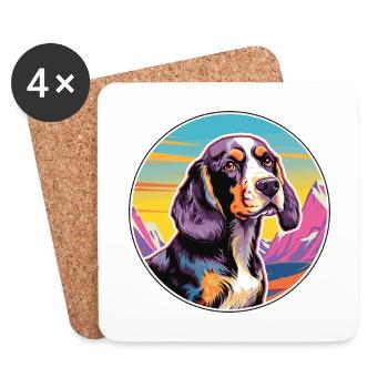 Ariege Pointer Hund Rasse Cartoon Kawaii Aquarell - Untersetzer (4er-Set) - Weiß - Vorne