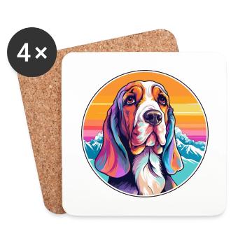 Basset Artesien Normand Hunderasse Cartoon Kawaii W - Untersetzer (4er-Set) - Weiß - Vorne