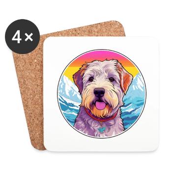 Glen Of Imaal Terrier chien race Cartoon Kawaii Wat - Dessous de verre (lot de 4) - blanc - Devant