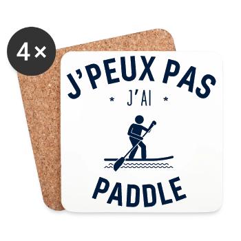 J peux pas j ai paddle - Dessous de verre (lot de 4) - blanc - Devant