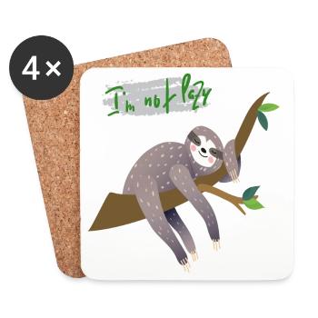 Sloth i'm not lazy - Coasters (set of 4) - white - Front