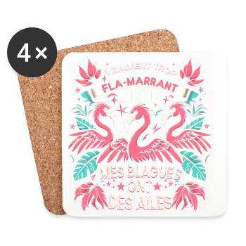 Vraiment trop Fla-marrant humour anniversaire - Dessous de verre (lot de 4) - blanc - Devant