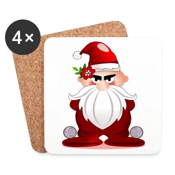 Noël GRANDPA - BOULE PETANQUE BOCCIA - Dessous de verre (lot de 4) - blanc - Devant