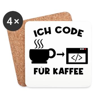 Coder Statement Arbeit Job Geld Verdienen Karriere - Untersetzer (4er-Set) - Weiß - Vorne