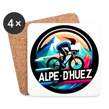 Alpe D'Huez, legendary climb for enthusiasts - Coasters (set of 4) - white - Front