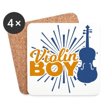 Violins Boy - Coasters (set of 4) - white - Front