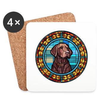 Arménien Gampr chien race vitrail coloré Wa - Dessous de verre (lot de 4) - blanc - Devant