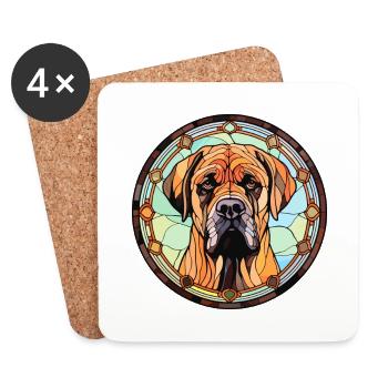 Boerboel Hunderasse Buntes Glas Buntes Wassercol - Untersetzer (4er-Set) - Weiß - Vorne