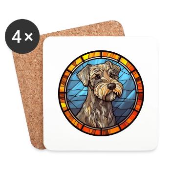 Cesky Terrier Hunderasse Buntes Glas Wat - Untersetzer (4er-Set) - Weiß - Vorne