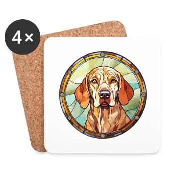 Bracco Italiano chien race vitrail coloré W - Dessous de verre (lot de 4) - blanc - Devant