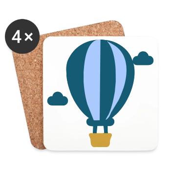 Ballon - Dessous de verre (lot de 4) - blanc - Devant