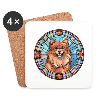 Eurasier Hunderasse Buntes Glas Buntes Wassercol - Untersetzer (4er-Set) - Weiß - Vorne
