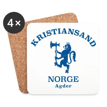 KRISTIANSAND Norwegen Norway Norge - Untersetzer (4er-Set) - Weiß - Vorne