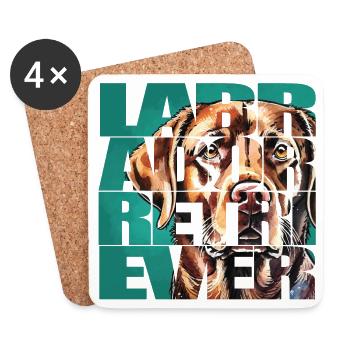 Labrador Retriever Portrait - Coasters (set of 4) - white - Front