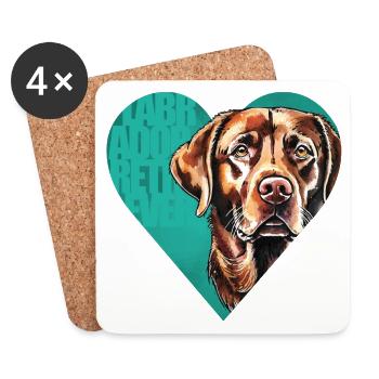 Labrador Retriever Portrait - Untersetzer (4er-Set) - Weiß - Vorne