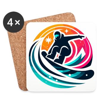 Snowboard - A snowboarder's passion - Coasters (set of 4) - white - Front