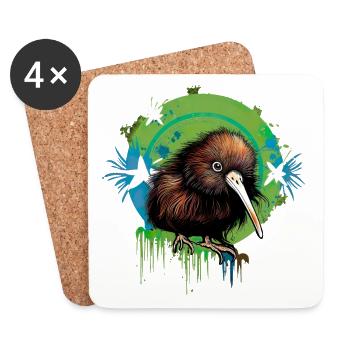 Kiwi - Coasters (set of 4) - white - Front
