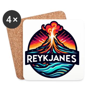 Ausbruch des Vulkans Reykjanes in Island. Vulkan - Untersetzer (4er-Set) - Weiß - Vorne