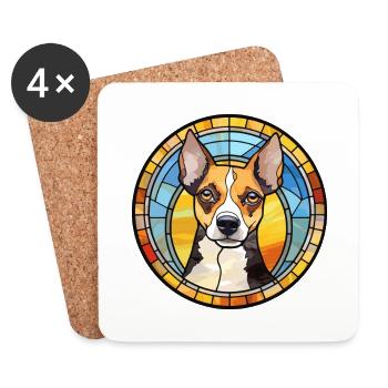 Ratte Terrier Hunderasse Buntes Glas - Untersetzer (4er-Set) - Weiß - Vorne