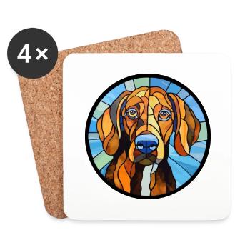 Schweizer Laufhund Dog Breed Stained Glass Colorfu - Coasters (set of 4) - white - Front