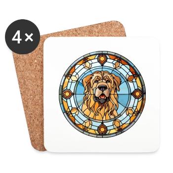 Sarplaninac Dog Breed Stained Glass Colorful Water - Coasters (set of 4) - white - Front