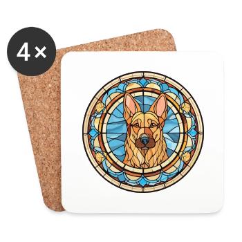 Slowakische Cuvac Hunderasse Buntes Glas Buntes Wate - Untersetzer (4er-Set) - Weiß - Vorne