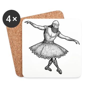 Viking - Ballet dansant - Dessous de verre (lot de 4) - blanc - Devant