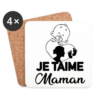 Motif Astral Éclatant pour Vêtements Unisexes - Dessous de verre (lot de 4) - blanc - Devant