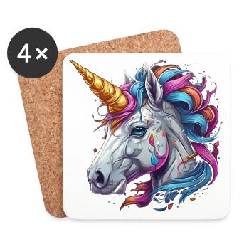 Unicorn Head - Coasters (set of 4) - white - Front