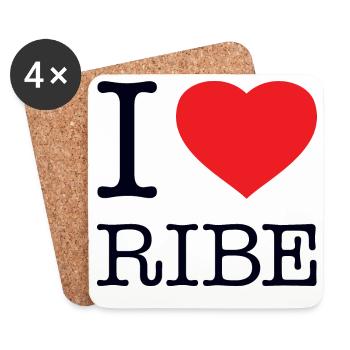 I LOVE RIBE - Coasters (set of 4) - white - Front