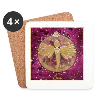 Christmas Ball Angel Magic Sonja Ariel von Staden - Coasters (set of 4) - white - Front